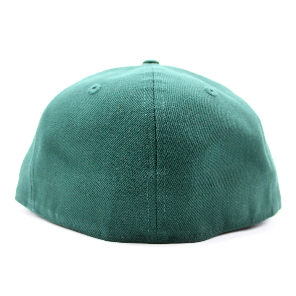 World Wide New Era Fitted Hat (Glow in the Dark Logo Green Gray Under Brim)