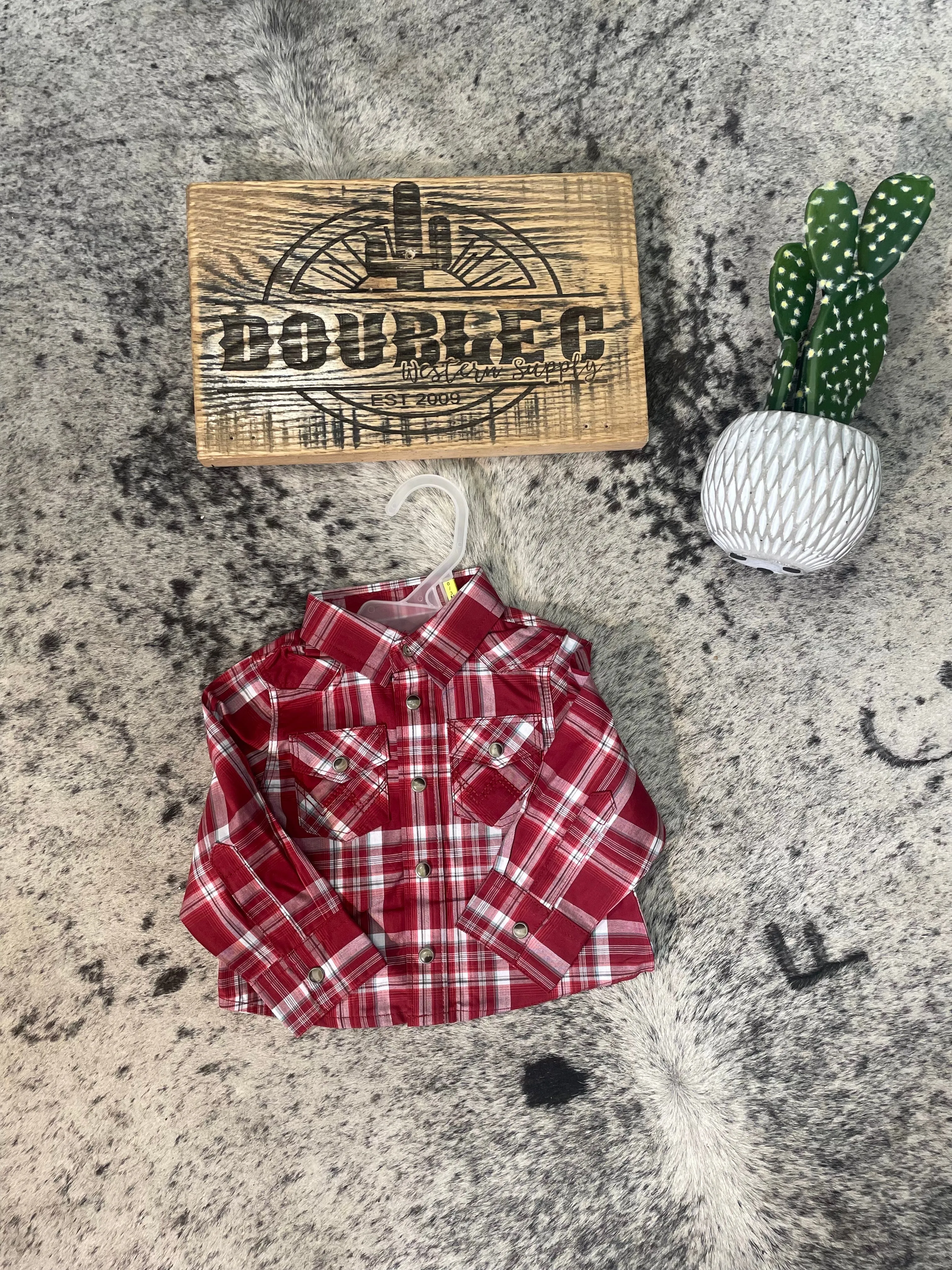 Wrangler® Baby Boy Long Sleeve Shirt - Red