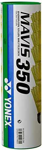 YONEX Carbonex Graphite 8000 Plus, 3U-G4 (White/Red) & Mavis 350 Green Cap Nylon Badminton Shuttlecock - Yellow