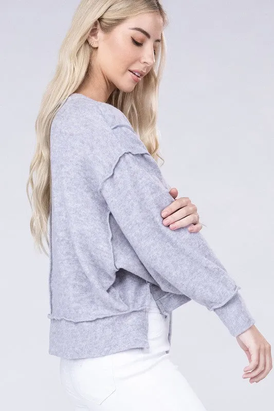 ZENANA Brushed Melange Hacci Oversized Sweater