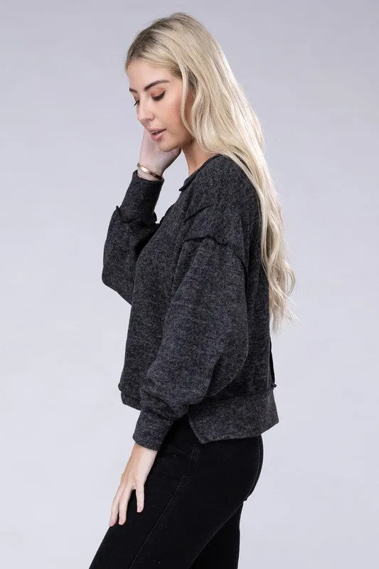 ZENANA Brushed Melange Hacci Oversized Sweater