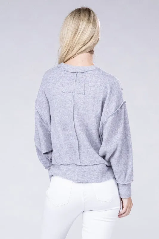 ZENANA Brushed Melange Hacci Oversized Sweater