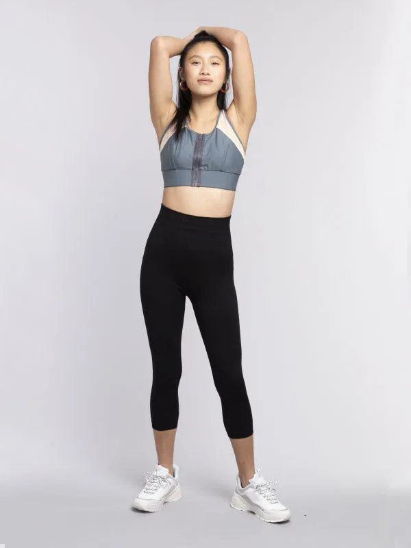 ZIP FRONT CAIRNS CROP // SLATE & BUFF