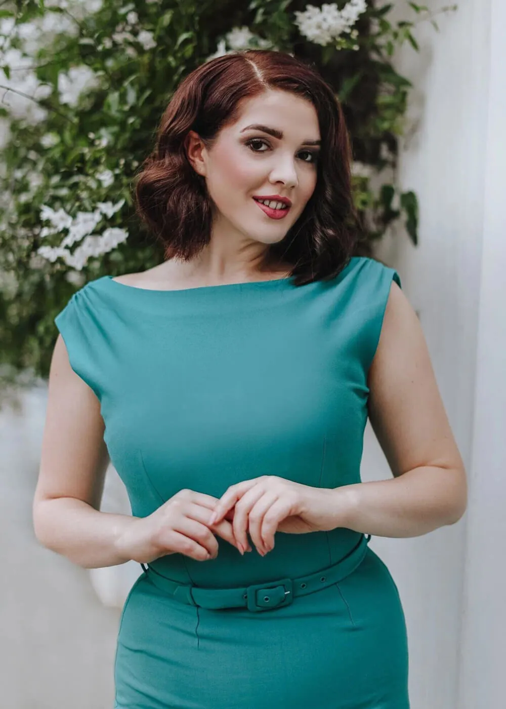 Zoe Vine Mae 50's Pencil Dress Teal